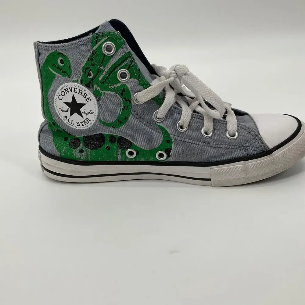 Converse Chuck Taylor All Star Gray Dinosaur Print High‎ Top Toddler Youth 3
